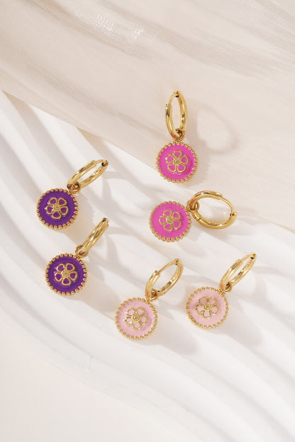 Edelstahl Tropfen Ohrringe Blume Casual Täglich Einfache Serie frauen schmuck