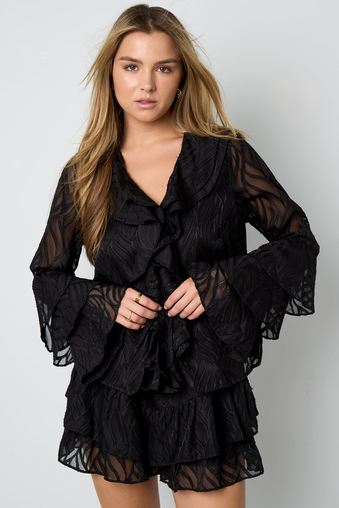 Damen Langarmshirt Botanisch | Polyester | Mehrfarbig