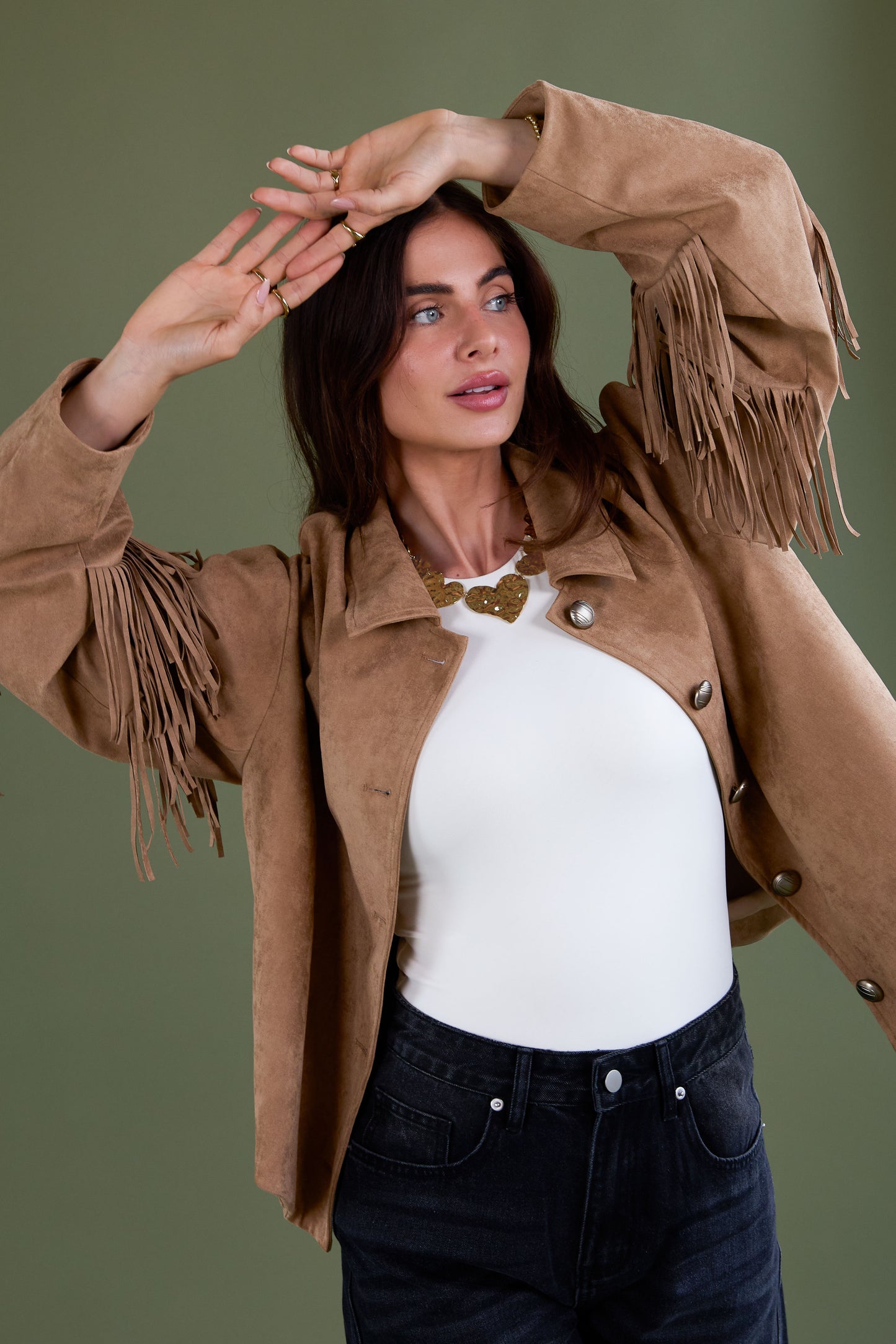gewebte polyesterfaser damen-bluse casual einfarbig herbst/winter fransen-detail