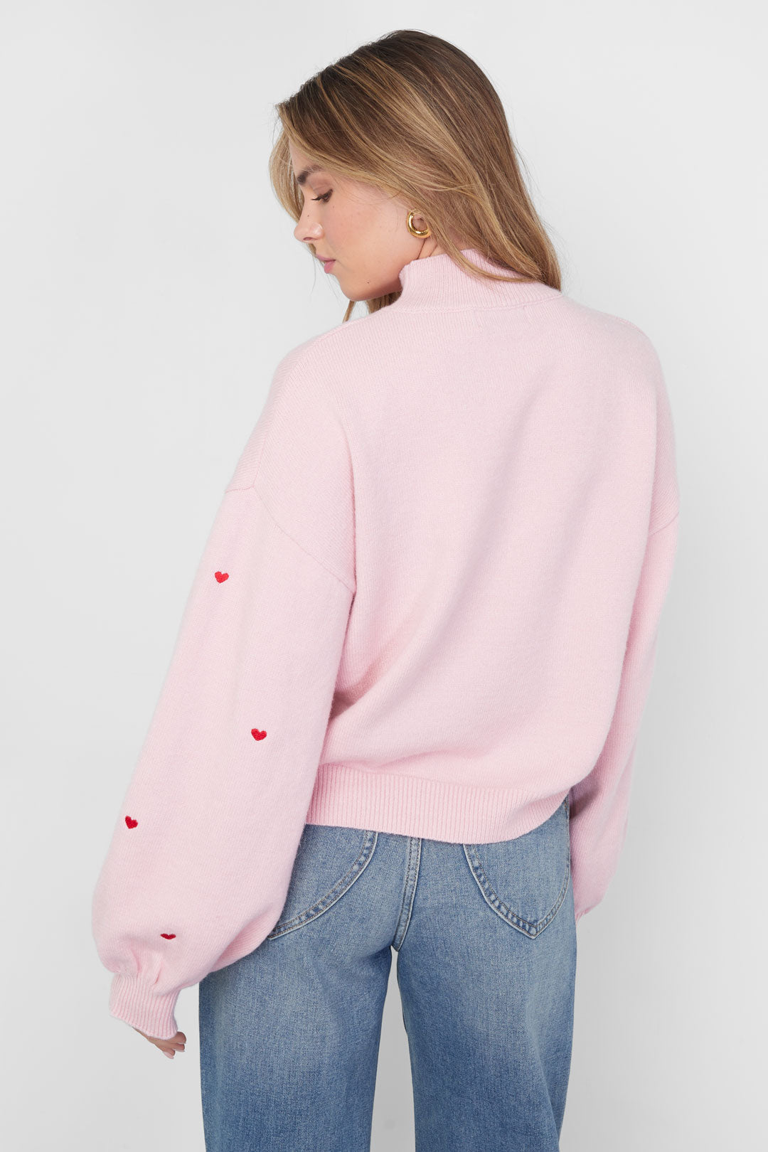 Damen Pullover Herzmuster Strick | Acryl | Mehrfarbig