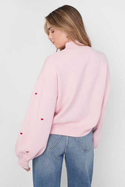 Damen Pullover Herzmuster Strick | Acryl | Mehrfarbig