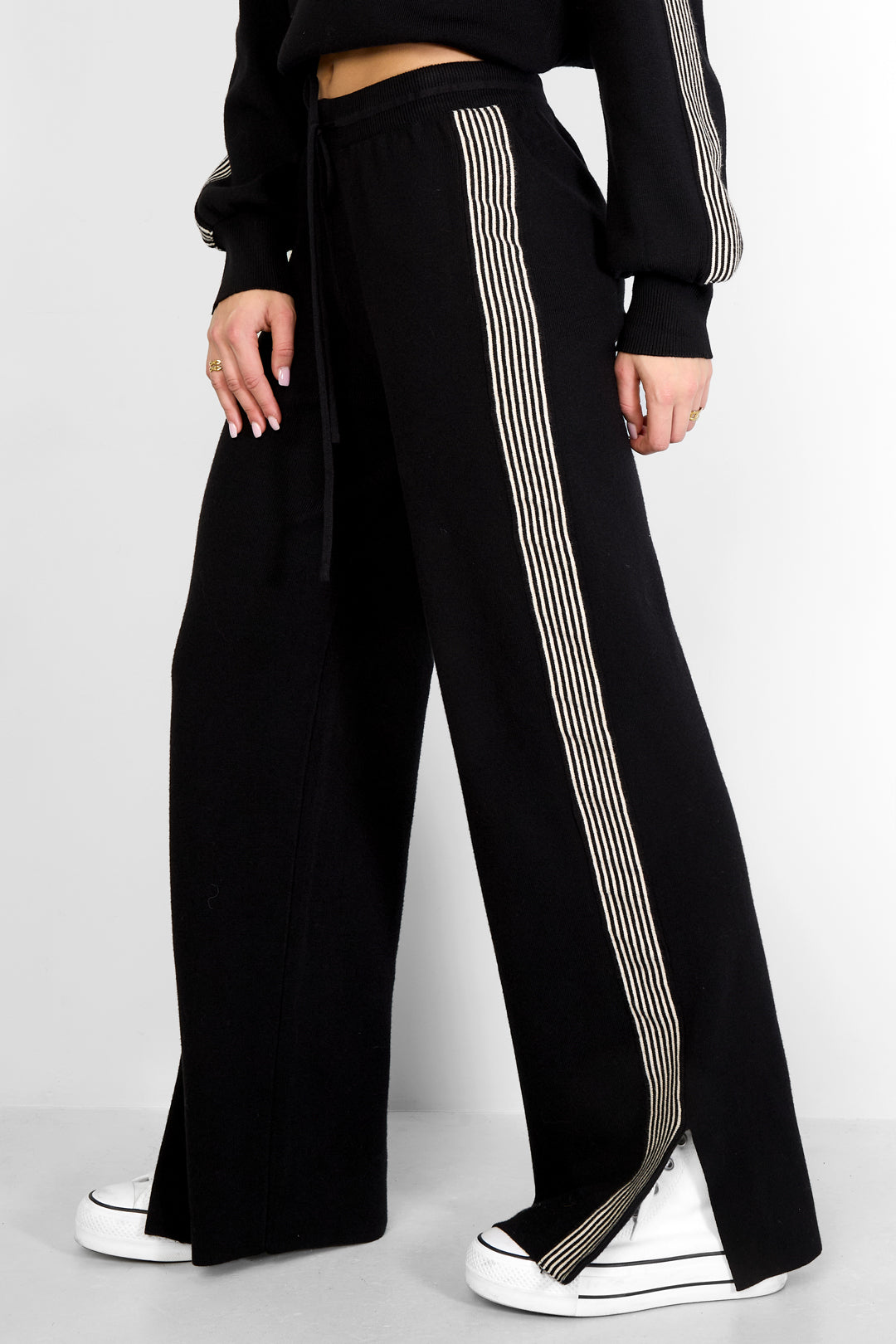 damen strickhose streifen | baumwollstrick | mehrfarbig
