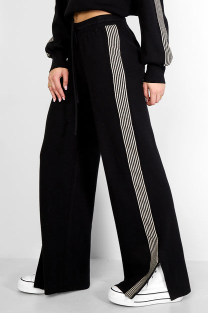 Damen Strickhose Streifen | Baumwollstrick | Mehrfarbig
