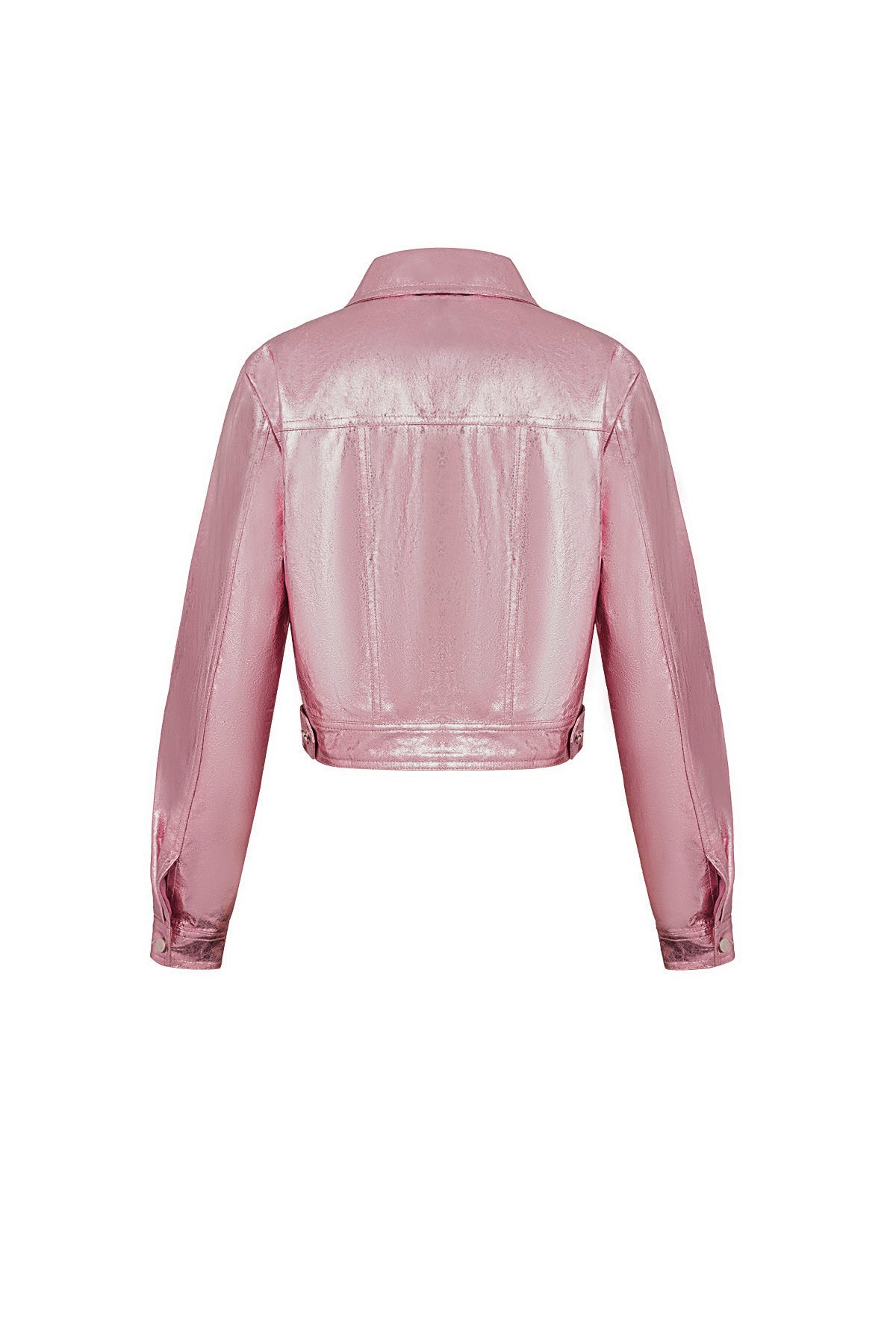 damen jacke metallic glanz | kunstleder | rosa