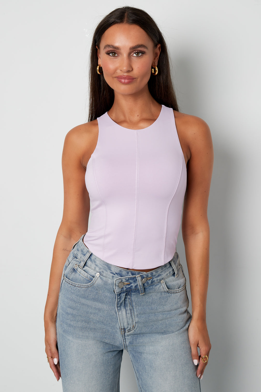 damen top ärmellos einfarbig | nylon | mehrfarbig