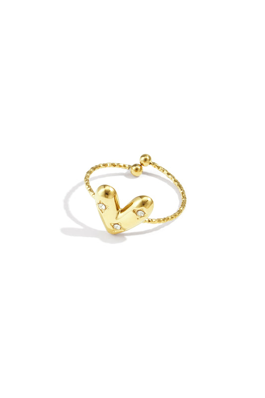 Edelstahl Statement Ringe Herz Casual Daily Simple Serie Damenschmuck