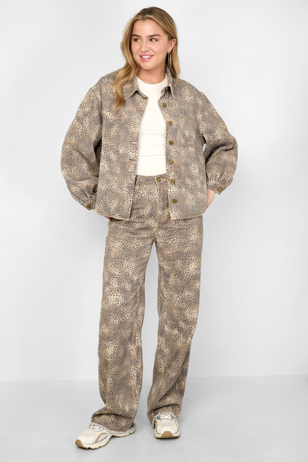 Damen Jeans Set Leopardenmuster | Baumwolle | Mehrfarbig