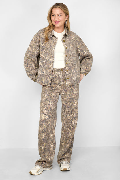 Damen Jeans Set Leopardenmuster | Baumwolle | Mehrfarbig