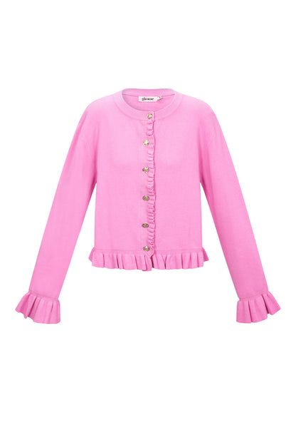 Damen Cardigan Rüschen Viskose | Viskose | Mehrfarbig