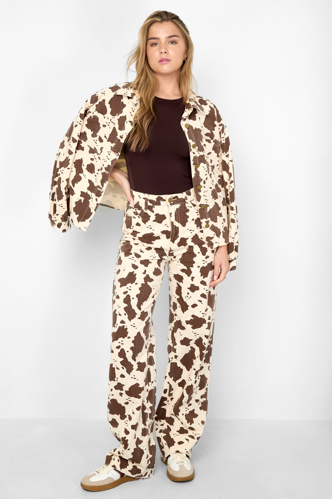 Damen Jeans Set Leopardenmuster | Baumwolle | Mehrfarbig