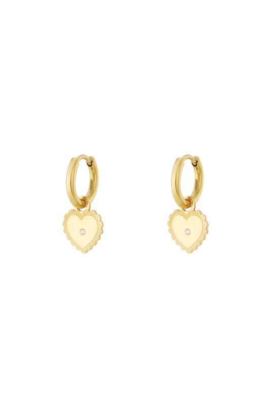 Damen Ohrringe Herz Strass | Edelstahl | Goldfarbe & Silberfarbe