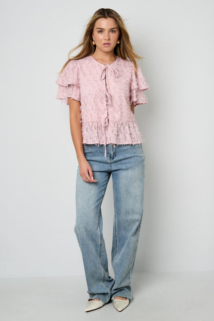 Damen Top Kurzarm Bindung | Polyester | Mehrfarbig