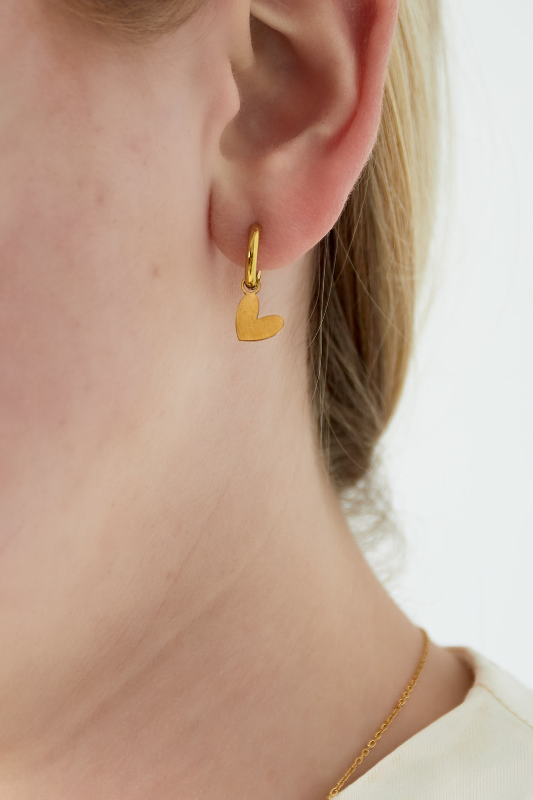 Damen Herzohrringe Klar | Edelstahl | Gold & Silber