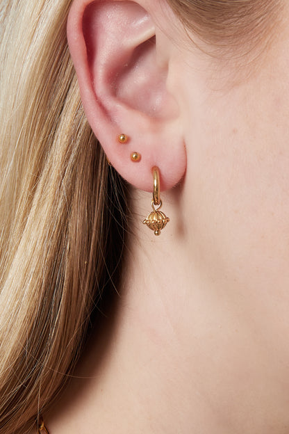 Damen Ohrhänger Globus-Charm | Edelstahl | Gold & Silber