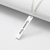 Rectangular customizable name design fashionable simple pendant necklace
