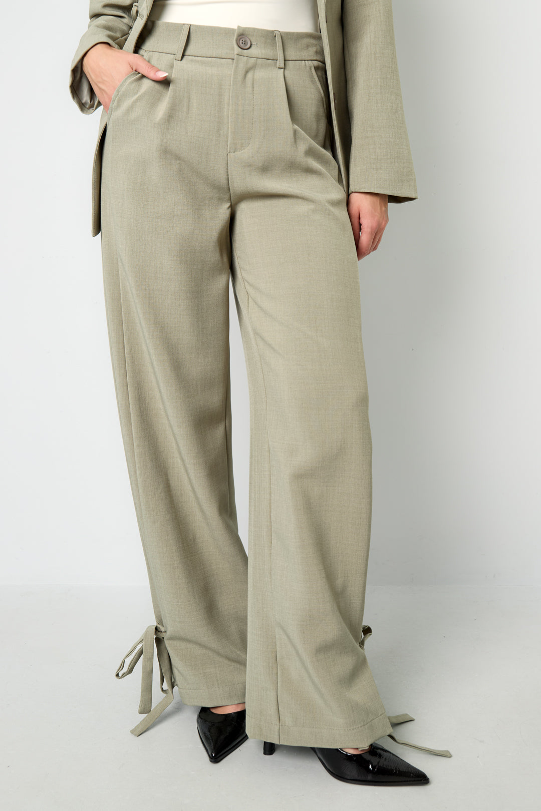 damen hose gerade geschnitten | polyester | mehrfarbig
