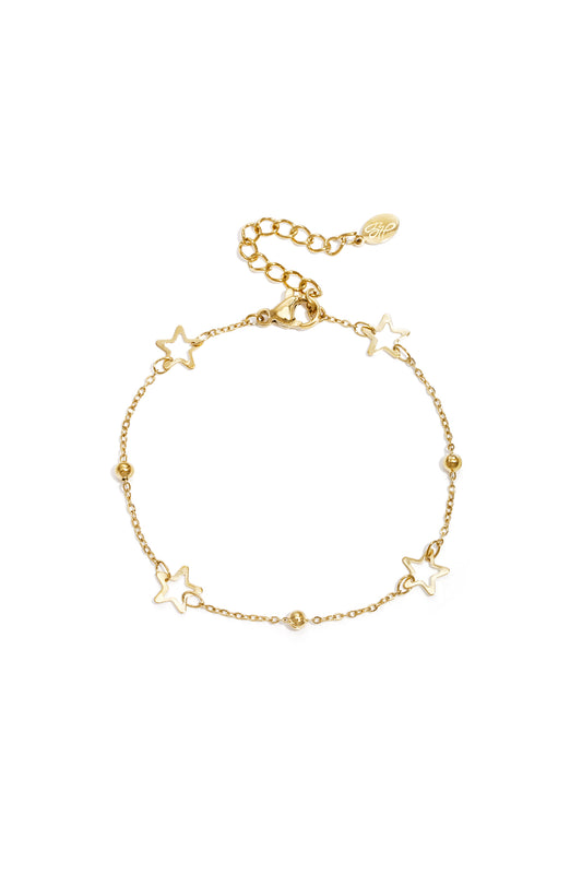 Damen Armband Kette Stern | Edelstahl | Gold- und Silberfarbe
