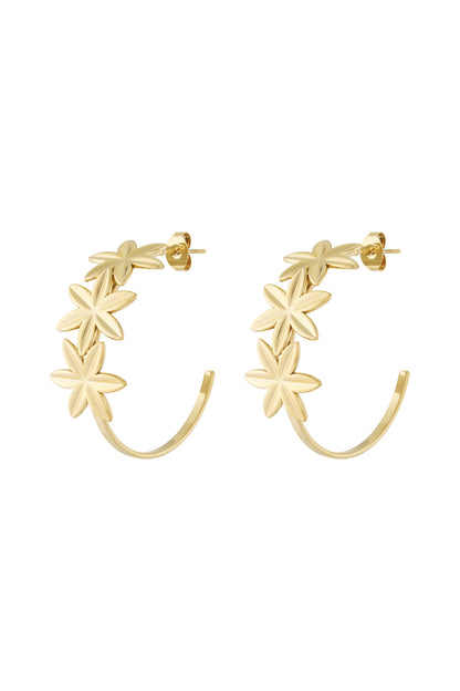 Damen Creolen Blumen Frühling | Edelstahl | Gold & Silber