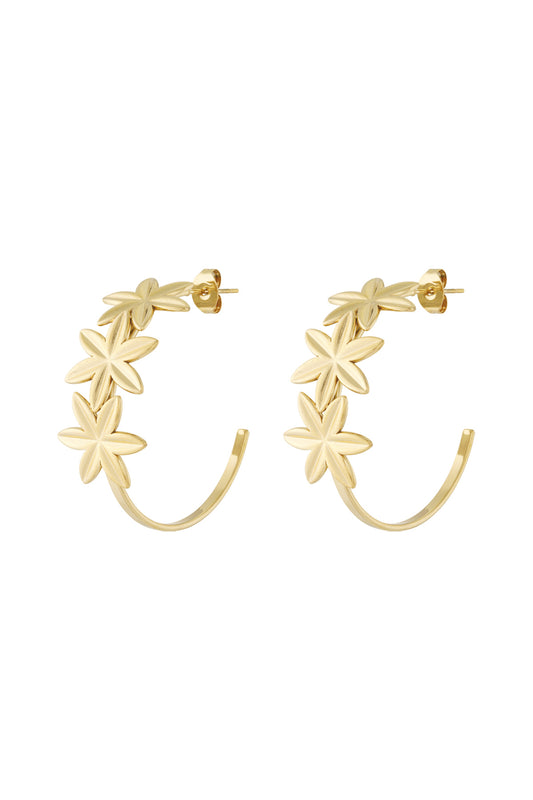 Damen Creolen Blumen Frühling | Edelstahl | Gold & Silber