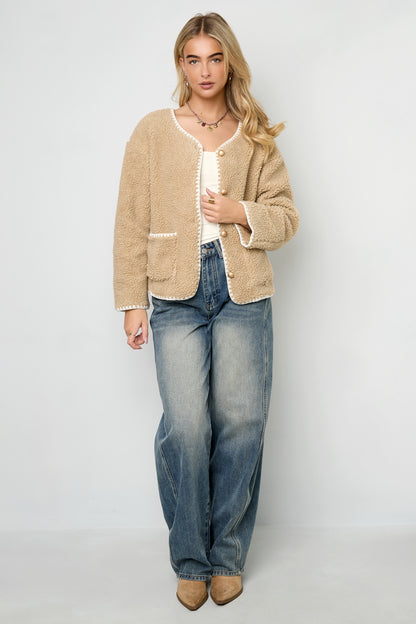 Damen Jacke Farbkontrast | Polyester | Mehrfarbig