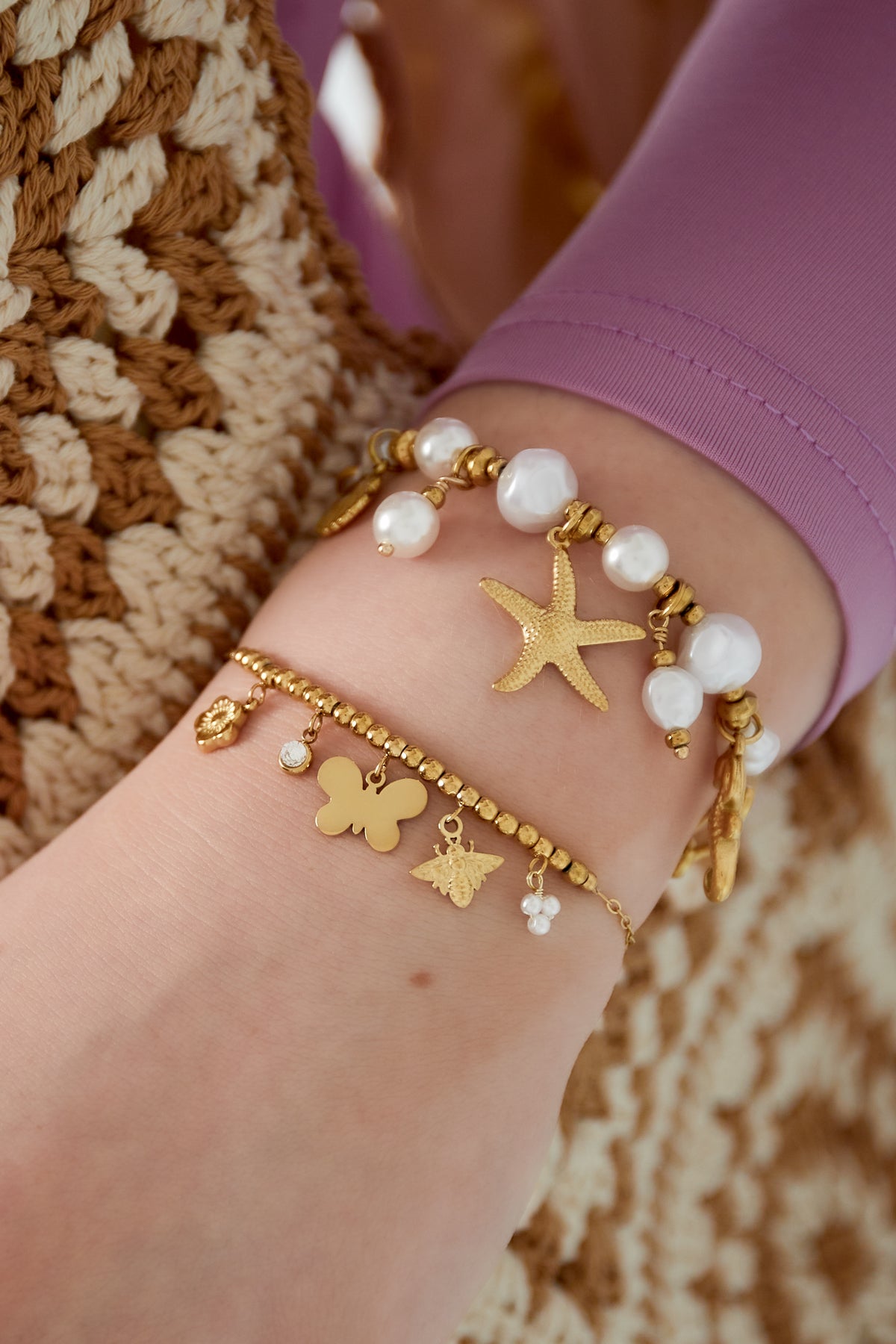 butterfly bliss armband - goldfarben