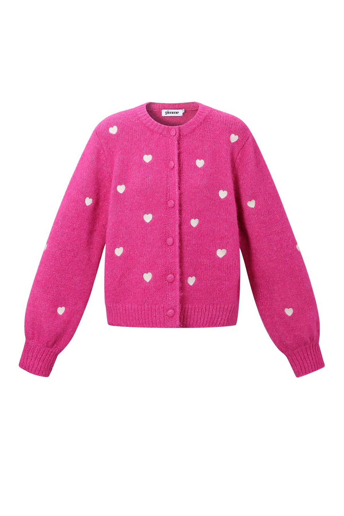 Damen Strickjacke Herzchen Leicht | Polyester | Mehrfarbig