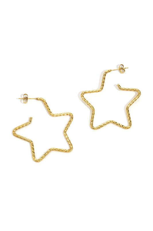 Damen Creolen Stern | Edelstahl | Gold & Silber