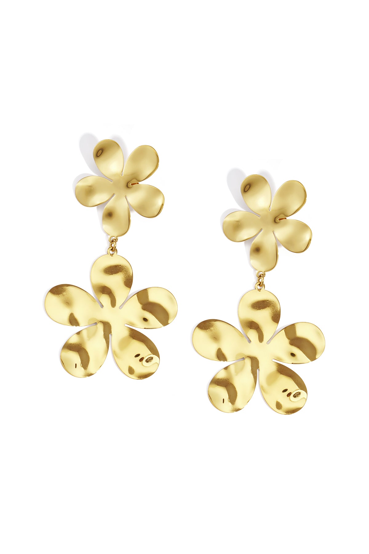 Damen Tropfenohrringe Bluete | Edelstahl | Goldfarbe