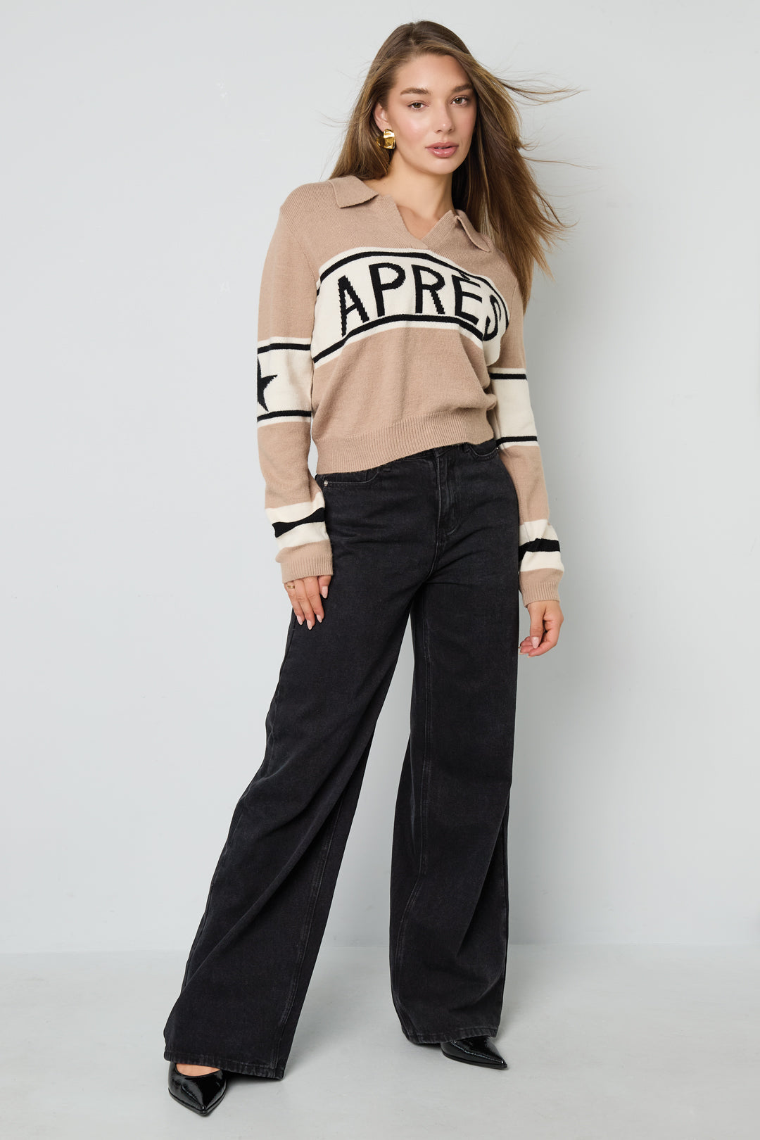 damen pullover après buchstaben | polyester | mehrfarbig