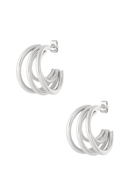 Damen Creolen Geometrisch | Edelstahl | Goldfarbe & Silberfarbe