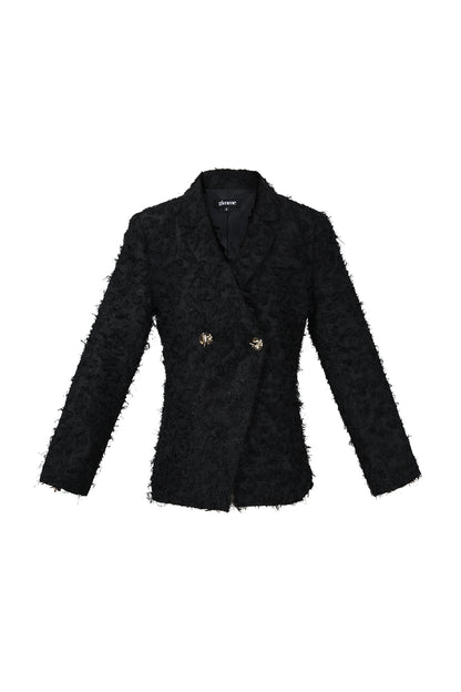 Damen Blazer Strukturgewebe | Ganzjährig | Schwarz & Creme