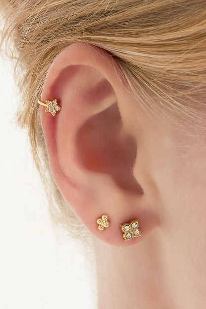 Damen Ear Cuff & Nasenmanschette Stern Zirkon | Kupfer | Goldfarbe & Silberfarbe