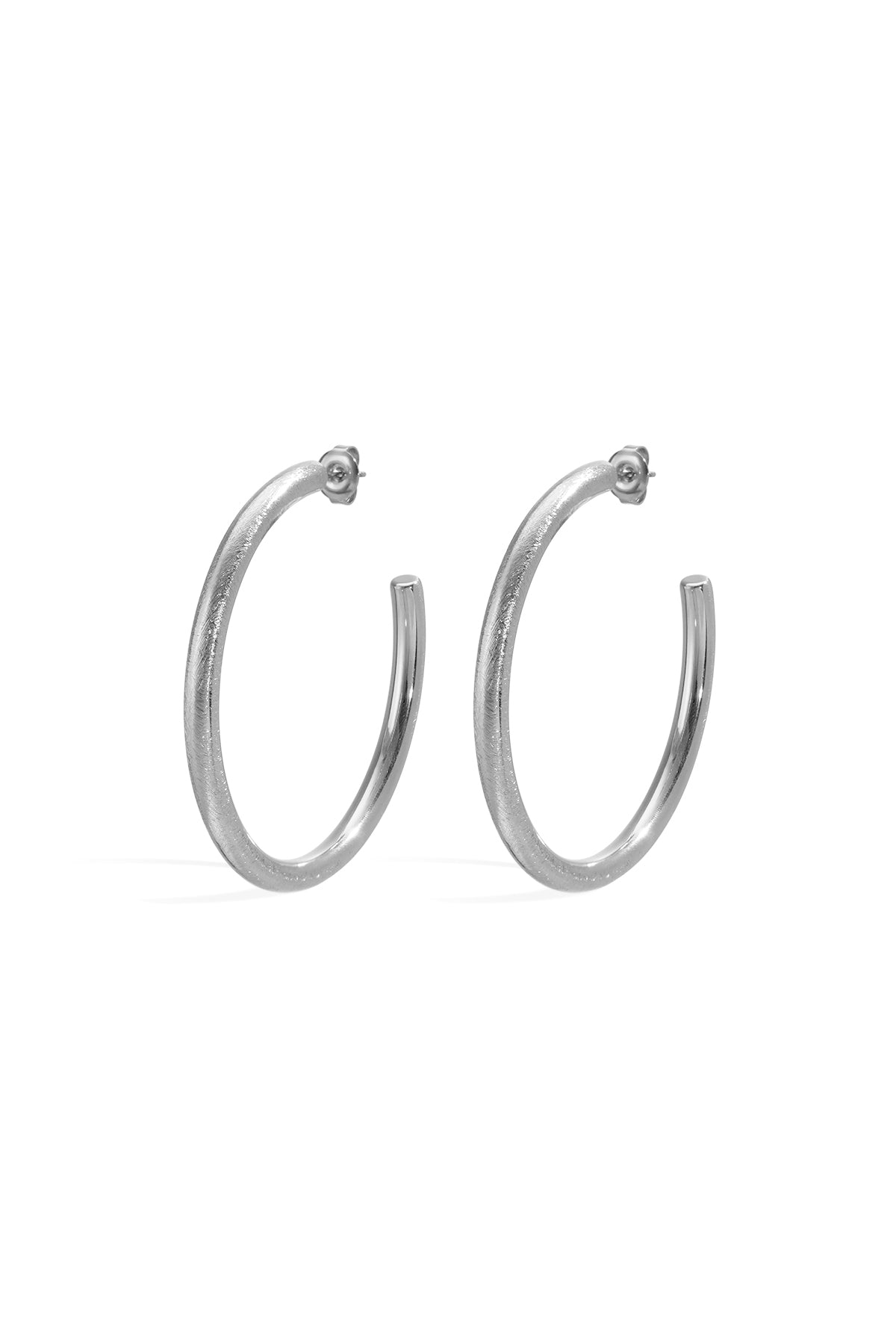 Damen Creolen Kreis Slim | Edelstahl 304S | Silberfarbe