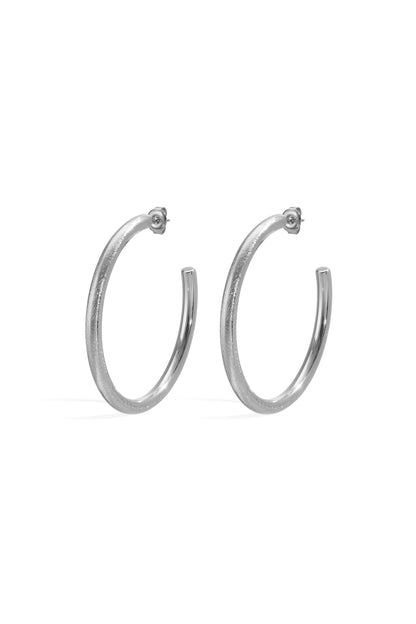 Damen Creolen Kreis Slim | Edelstahl 304S | Silberfarbe