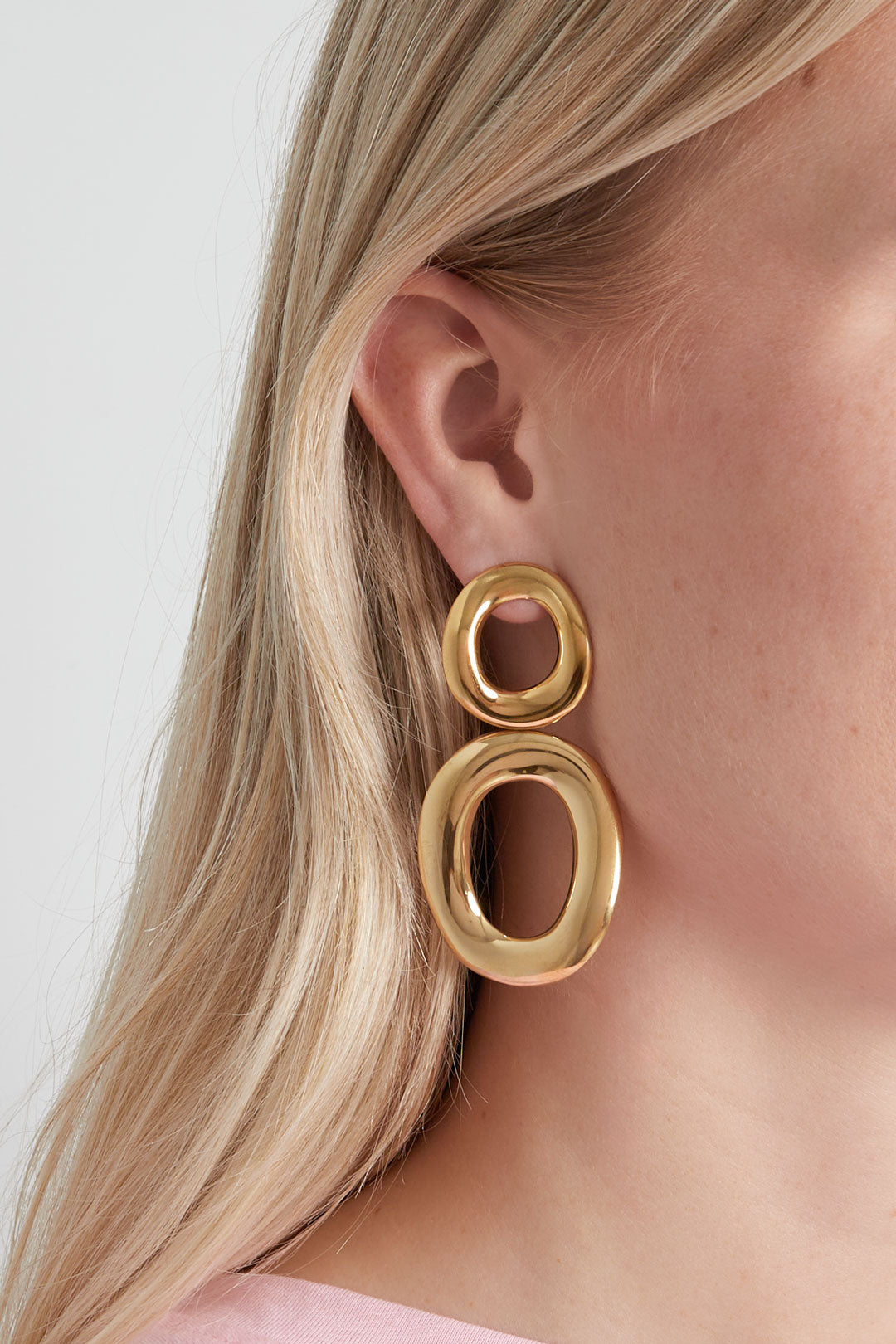 damen tropfenohrringe kreis | edelstahl | gold & silber