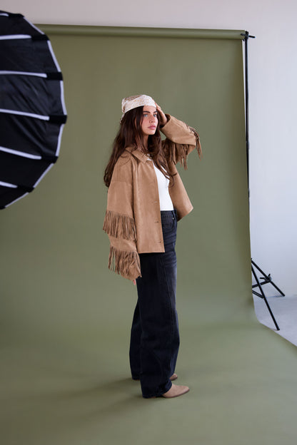 Gewebte Polyesterfaser Damen-Bluse Casual Einfarbig Herbst/Winter Fransen-Detail