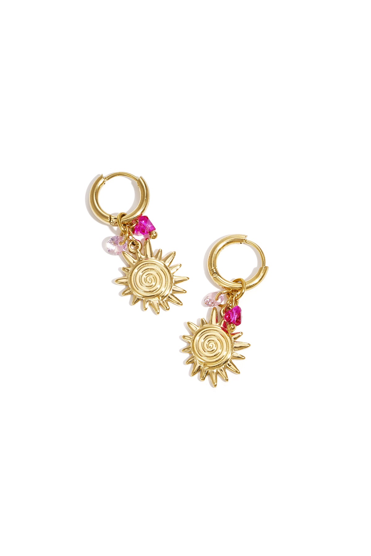 Damen Ohrhänger Kristall | Edelstahl | Goldfarbe