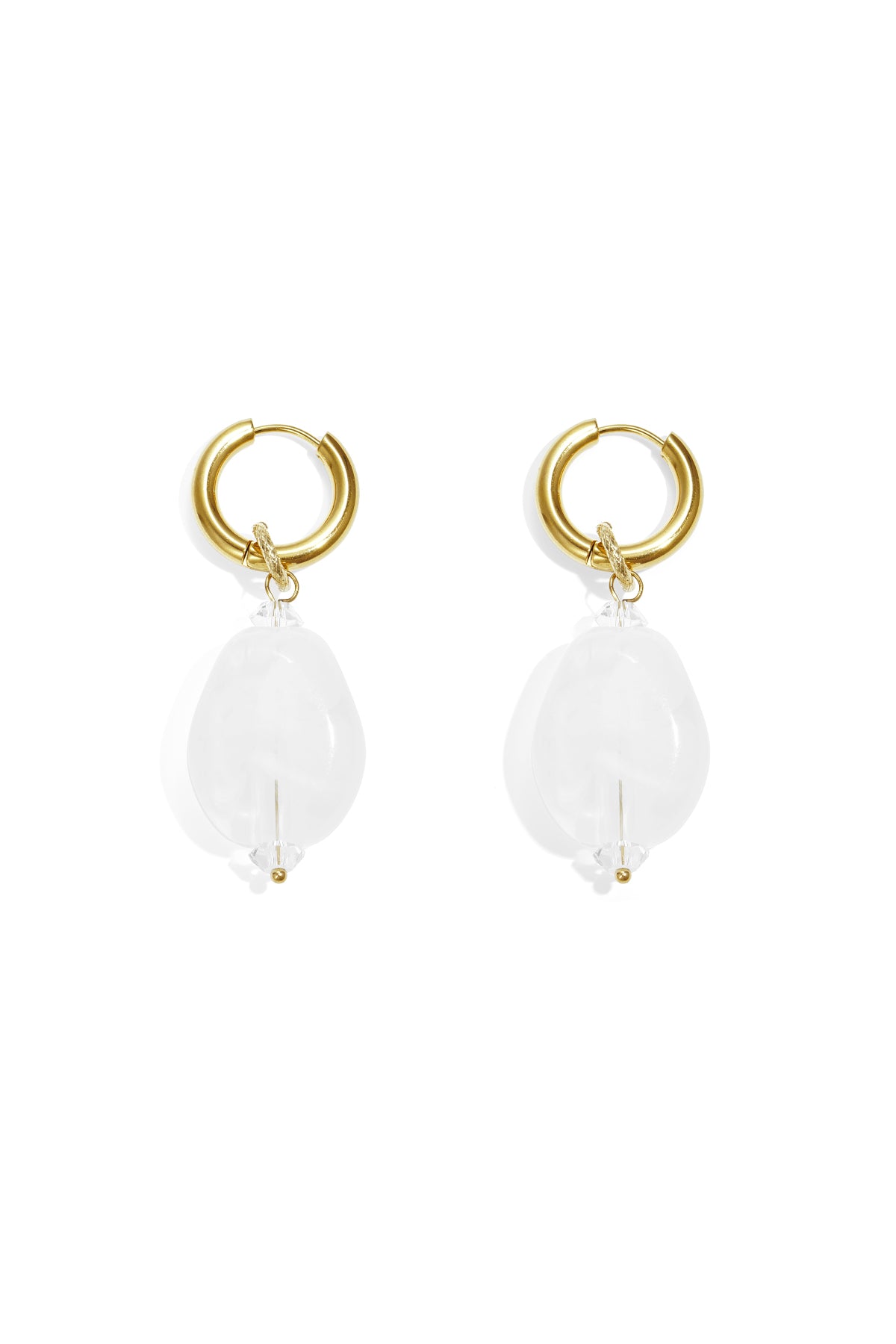 damen ohrringe asymmetrisch perle kristall | harz | rosenrot & blau & gelb