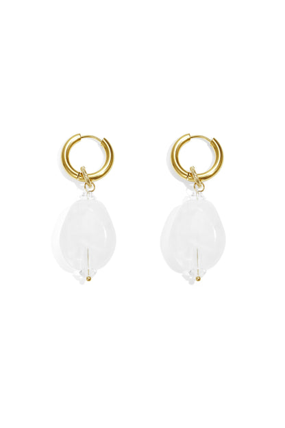 Damen Ohrringe Asymmetrisch Perle Kristall | Harz | Rosenrot & Blau & Gelb