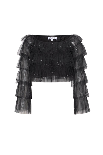Damen Langarmshirt Elegant Sommer | Polyester | Schwarz