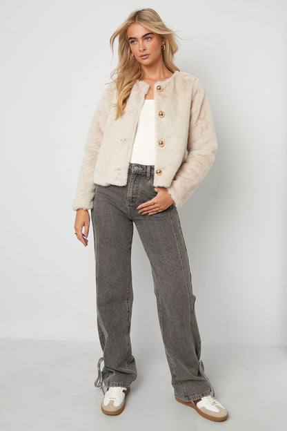 Damen Jacke Vollton Herbst | Polyester | Brauntöne