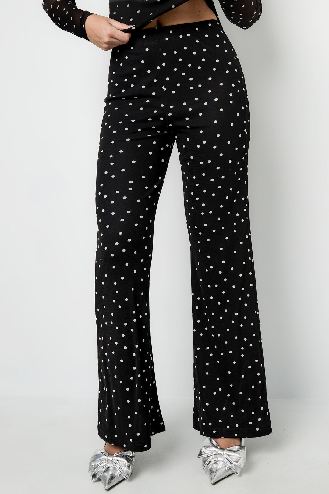 damen hose tupfen elegant | polyester | mehrfarbig