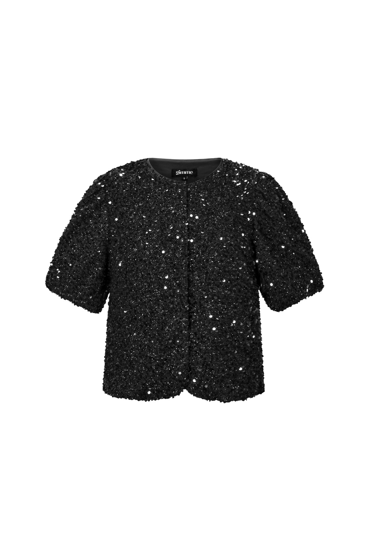 Damen Top Pailletten Kurzarm Elegance | Polyester | Mehrfarbig