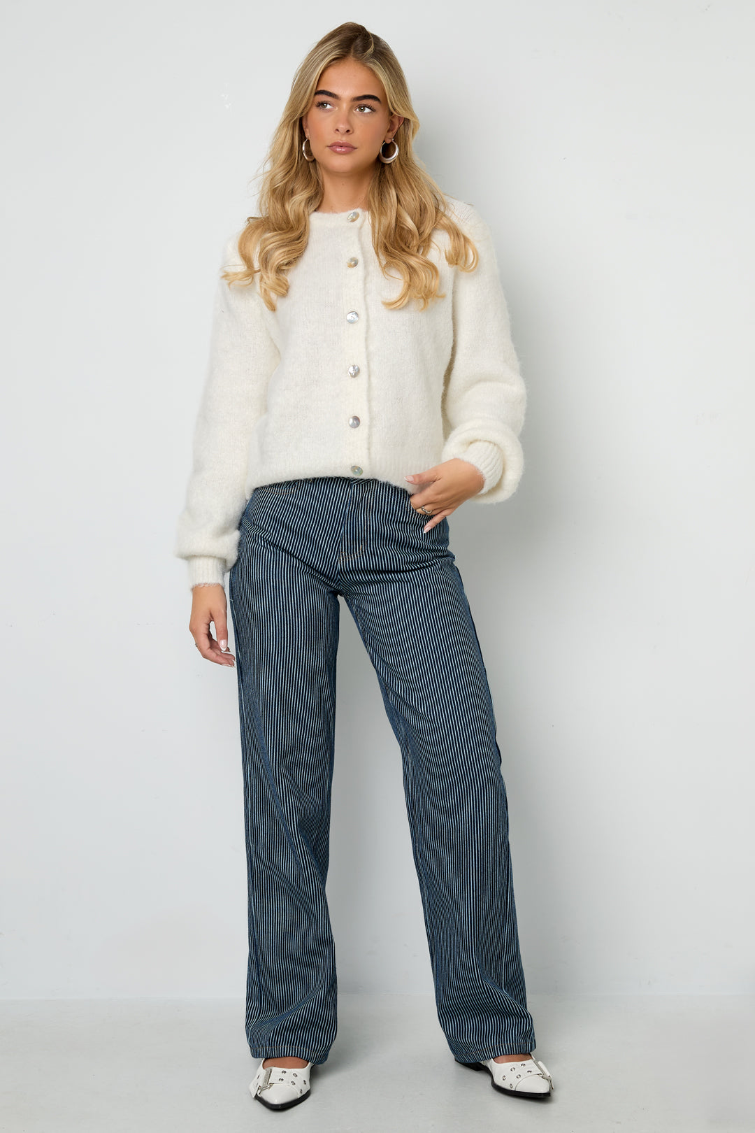 Damen Hose Streifen Baumwolle | Baumwolle | Blau