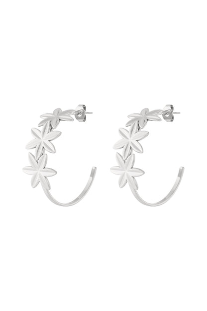 Damen Creolen Blumen Frühling | Edelstahl | Gold & Silber