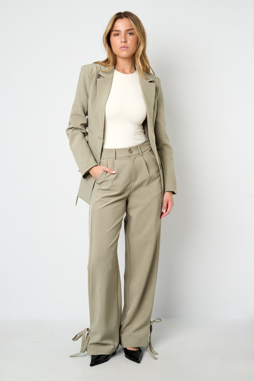 Damen Hose Gerade Geschnitten | Polyester | Mehrfarbig