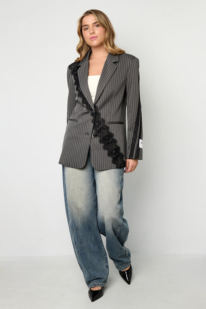 Damen Anzug Set Spitzenpaneel | Polyester | Mehrfarbig