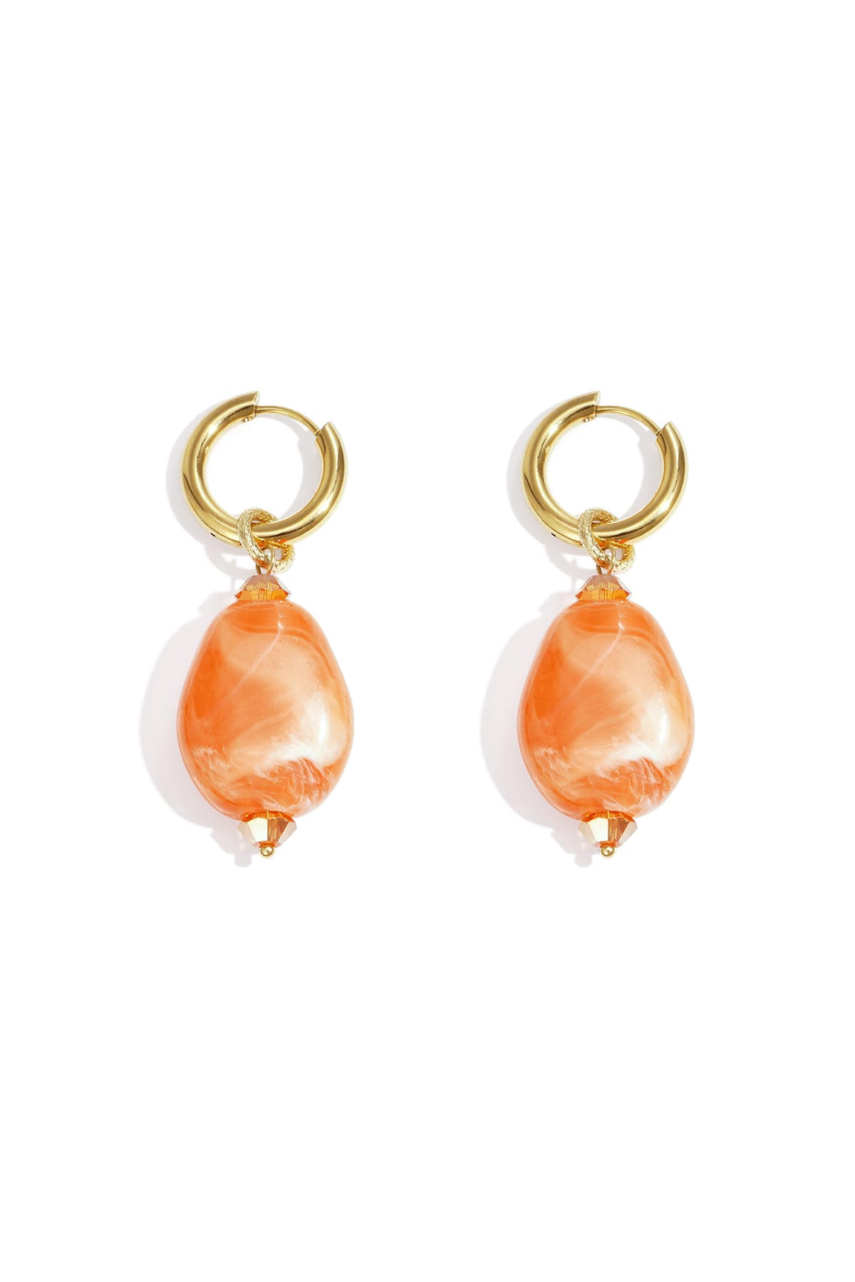 damen ohrringe asymmetrisch perle kristall | harz | rosenrot & blau & gelb