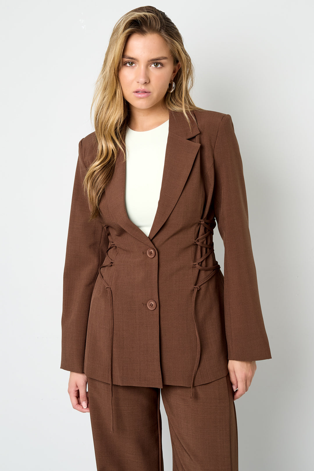 Gewebte Polyesterfaser Damen-Anzug Elegant Schnürung