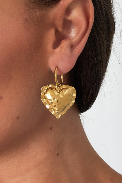 Damen Herz-Ohrhaenger Alltagseleganz | Edelstahl | Gold & Silber